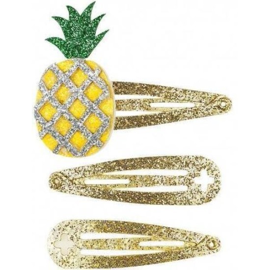 Haarclip Ananas Goud (3 Stuks/Kaart 1 Kaart)