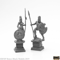 Amazon And Spartan Living Statues (Stone)