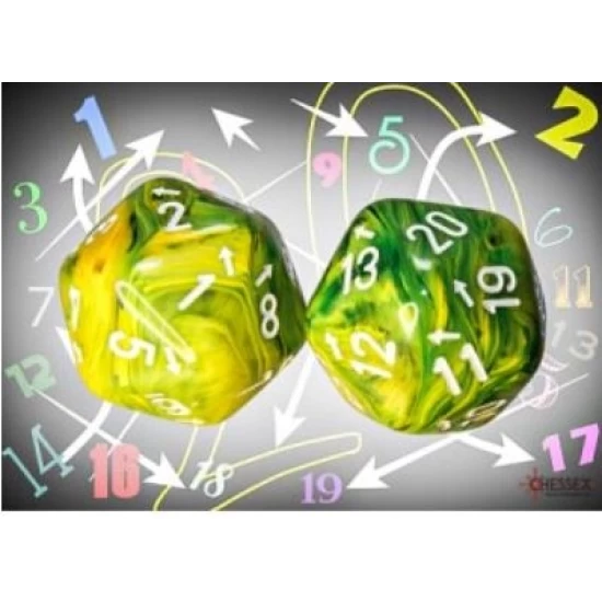 Vortex Dandelion/White Countup&Down D20 Vortex Dandelion/White Countup&Down D20