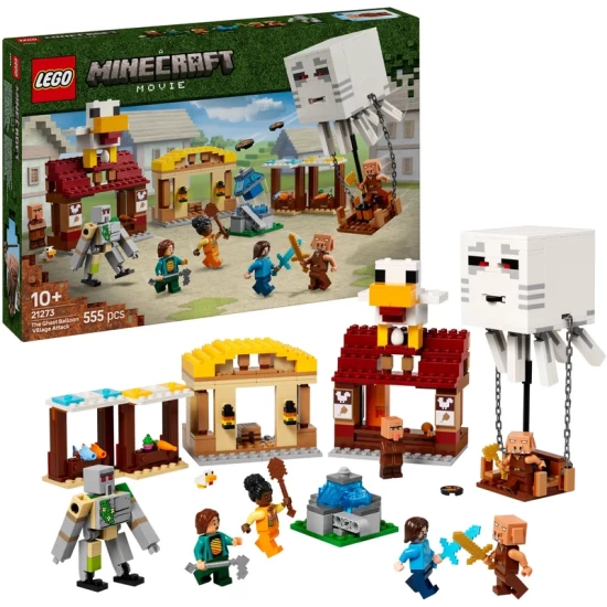 Lego Minecraft 21273 De Ghast-Ballon Aanval Op Het Dorp