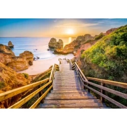 Houten Trap Naar Praia Do Camilo Algarv Houten Trap Naar Praia Do Camilo Algarv