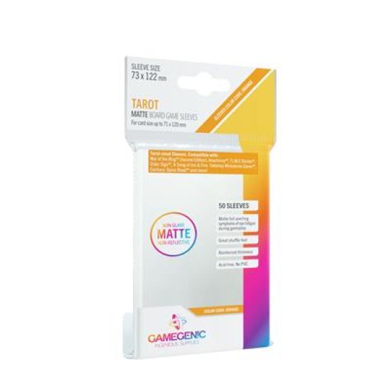Sleeves Matte Board Game - Orange 73X122Mm (50)