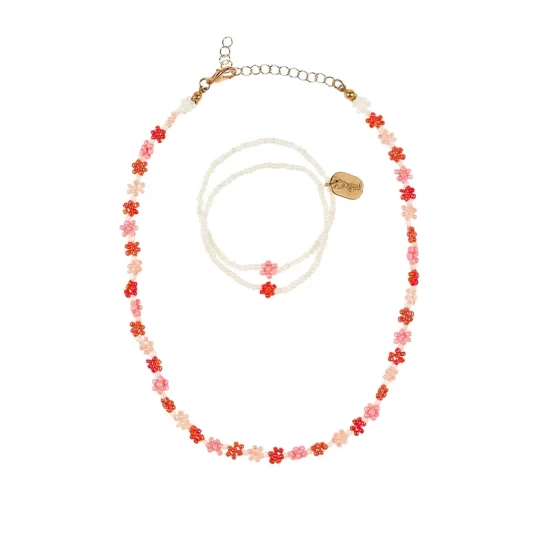 Ketting & Armband Set Millie Bloem Roze_X0009__X0009__X0009_
