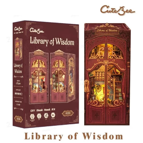 Cutebee Diy Booknook Library Of Wisdom Dc03B 18X11X23Cm