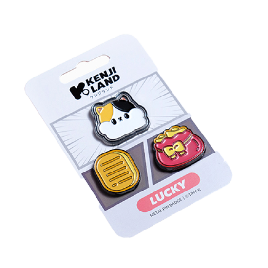 Pin Badges Metal 3Pcs - Tiny-K Lucky