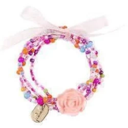 Ketting + Armband Set Swans L.blauw-Roze (1 Set) Ketting + Armband Set Swans L.blauw-Roze (1 Set)