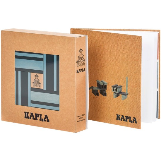 Kapla - Set No.21: Art Book + 20 Light Blue Planks & 20 Dark Blue Planks