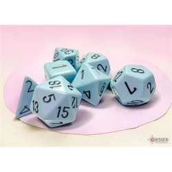 Chessex Opaque Pastel Blue/Black Polyhedral 7-Dice Set Chessex Opaque Pastel Blue/Black Polyhedral 7-Dice Set