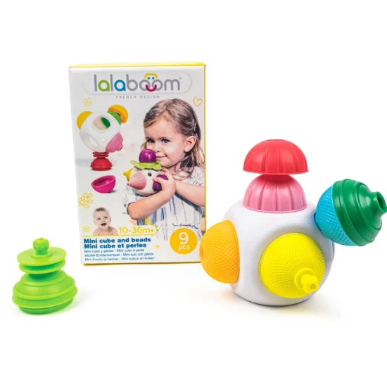 Lalaboom - Mini Kubus Met Educatieve Kralen (9 St)