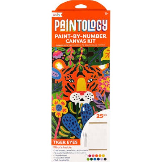 Ooly - Paintology Paint By Number Canvas Kit - Tiger Eyes