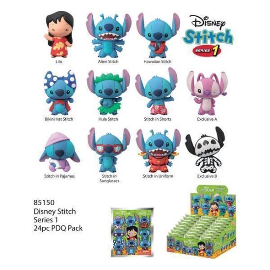 Lilo  And  Stitch Pvc Bag Clips Series 1