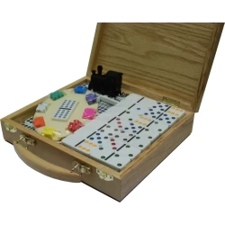 Domino Mexican-Train Dubbel 12 Kof. Hout Domino Mexican-Train Dubbel 12 Kof. Hout