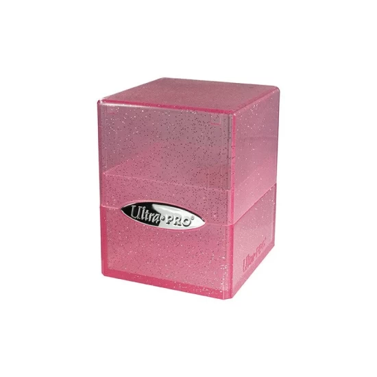 Deckbox Satin Cube Glitter Pink