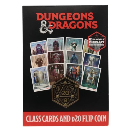 Dungeons & Dragons Class Cards And D20 Flip Coin