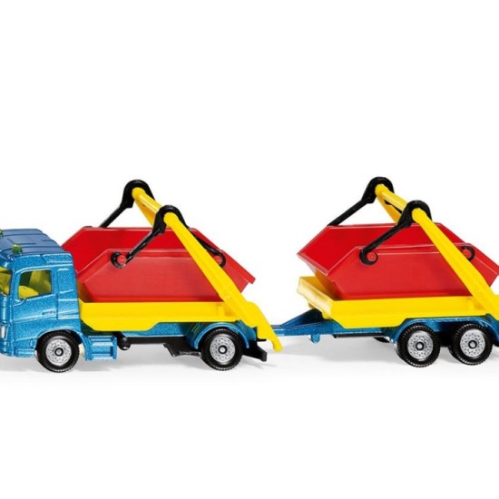 Siku Vrachtwagen Met Kiepbak En Aanhanger Speelgoedvrachtwagen Metaal/Kunststof Veelkleurig Incl. Container Beweegbaar Kiepsysteem
