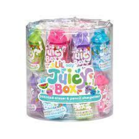 Ooly - Lil' Juicy Box Scented Erasers + Sharpeners - Tub Of 24
