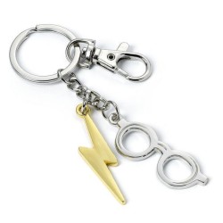 Harry Potter Keychain Lightening Bolt And Glasses (Silver Plated) Harry Potter Keychain Lightening Bolt And Glasses (Silver Plated)