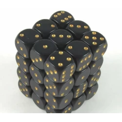 Dice Set Opa Black/Gold 12Mm (36) Dice Set Opa Black/Gold 12Mm (36)