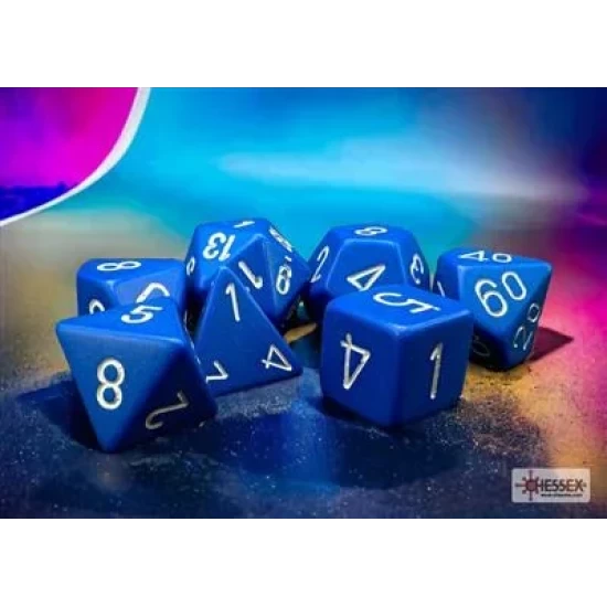 Dice Set Opa Poly Blue/White (7)