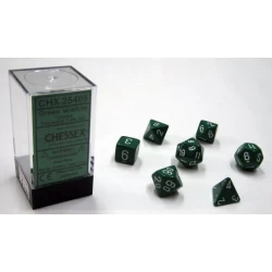 Dice Set Opa Poly Green/White (7) Dice Set Opa Poly Green/White (7)
