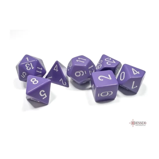 Dice Set Opa Poly Purple/White (7) Dice Set Opa Poly Purple/White (7)