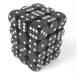 Dice Set Opa Smoke/White 12Mm (36) Dice Set Opa Smoke/White 12Mm (36)