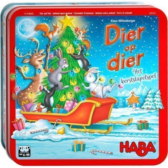 !!! Spel - Dier Op Dier - Het Kerststapelspel