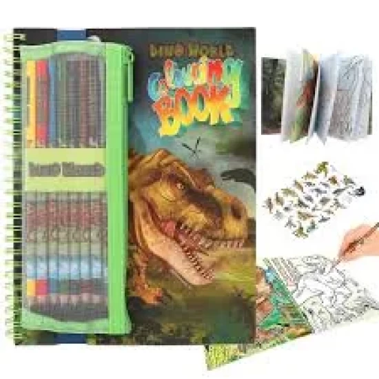 Dino World Kleurboek Met Kleurpotloden