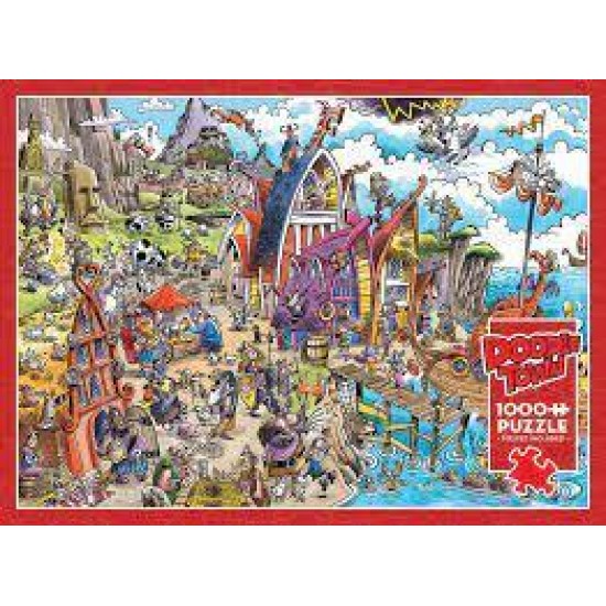 Cobble Hill Puzzle 1000 Pieces - Doodletown Viking Village