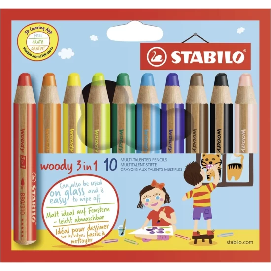 Stabilo Houtachtig 3-In-1 Doos Van 10
