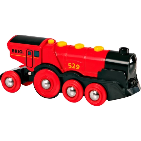 Rode Locomotief Op Batterijen