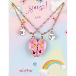 Giftpack Bff Heart 2 Necklaces (2 Pcs/Card 1 Card)