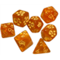 Kitten Polyhedral Dice (7) Orange Kitten Polyhedral Dice (7) Orange