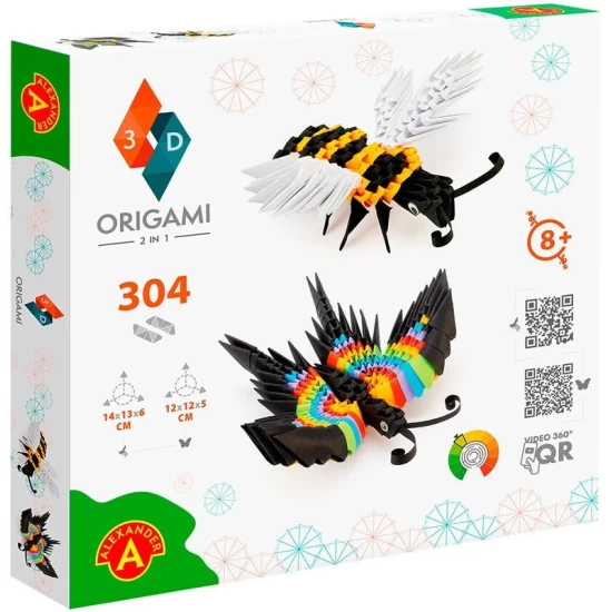 Origami 3D Bee And Buterfly - 304Pcs