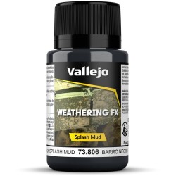 Vallejo Weathering Effects Splash Mud Black 40 Ml