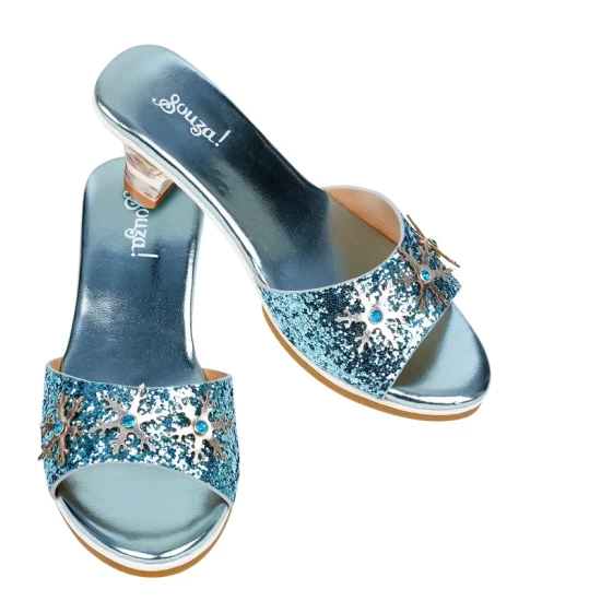 Slipper H.heel Ice Queen L.blue Metallic Sz 24/25 (1 Pair)