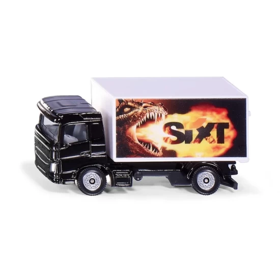 Siku Vrachtwagen Met Sixt Kofferopbouw Speelgoedvrachtwagen Metaal/Kunststof Zwart/Wit Achterklep Kan Worden Geopend Drakenmotief