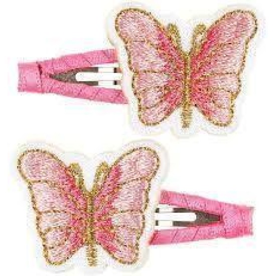 Haarclip Miranne Vlinder Zalmroze (2 Stuks/ Kaart 1 Kaart)