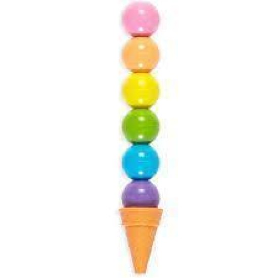 Ooly - Rainbow Scoops Stacking Erasable Crayons + Scented Eraser