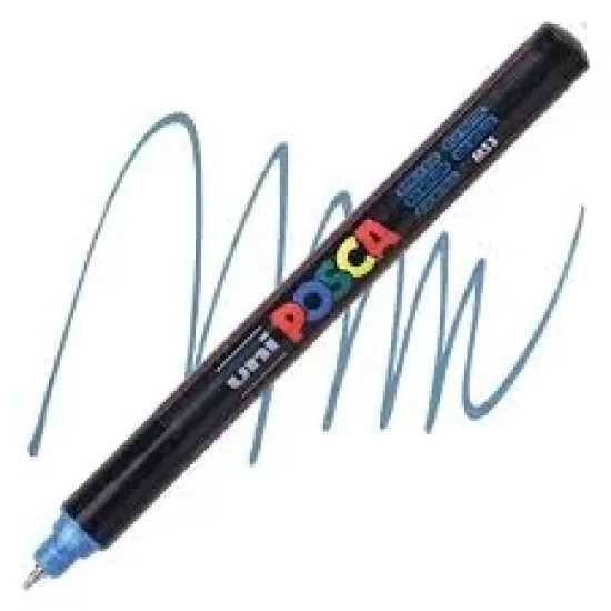 Posca Verfmarker (Gekalibreerd) Extra Fijn: Metallic Blauw