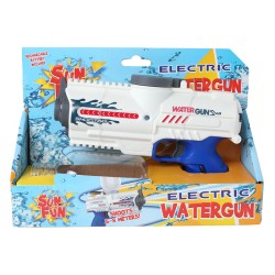 Sun Fun Waterpistool Elektrisch Met Fles Wit/Blauw 18Cm