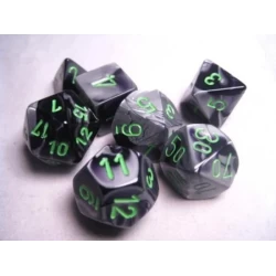 Dice Set Gemi Poly Black-Grey Green (7) Dice Set Gemi Poly Black-Grey Green (7)