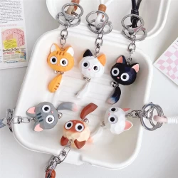 Keyring Hard Cat With Tail Keyring