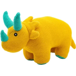 Cute Since 1999 - Dinosauruspark -  Dinosaurus Speelgoed - Gele Triceratops - Katoen Knuffel - 29Cm