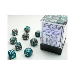 Dice Set Gemi 12Mm Ste-Teal White D6 (36) Dice Set Gemi 12Mm Ste-Teal White D6 (36)
