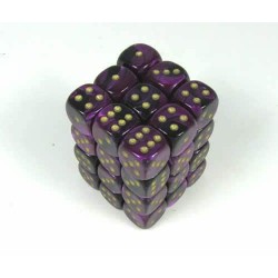 Dice Set Gemi 15Mm Black-Purple G D6 (36)