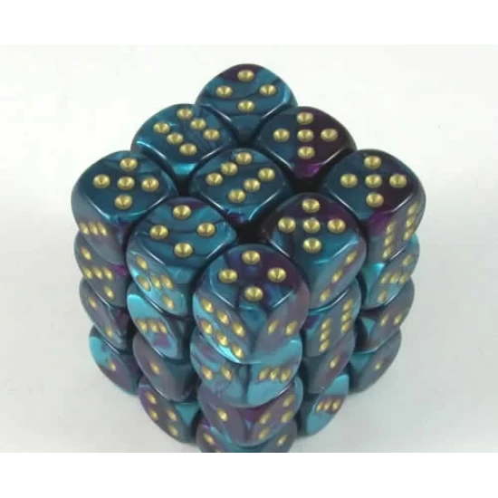 Dice Set Gemi 15Mm Purple-Teal Go D6 (36)