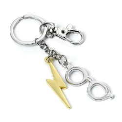 Harry Potter Keychain Lightening Bolt & Glasses (Silver Plated) Harry Potter Keychain Lightening Bolt & Glasses (Silver Plated)