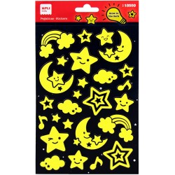 Apli - 1 Vel Stickers Glow In The Dark Ster & Maan Apli - 1 Vel Stickers Glow In The Dark Ster & Maan