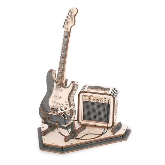 Robotime Houten Puzzel 3D Electric Guitar Tg605K 17×105X22Cm